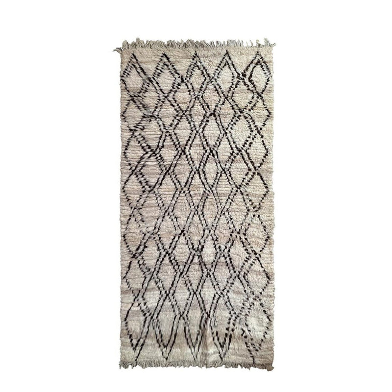 Moroccan Berber hallway carpet made of pure wool, 96 x 220 cm