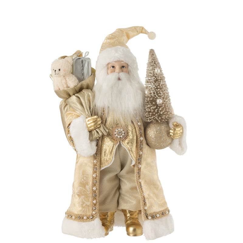 Weihnachtsmann Deko Figur Gold 50 cm Handgefertigt