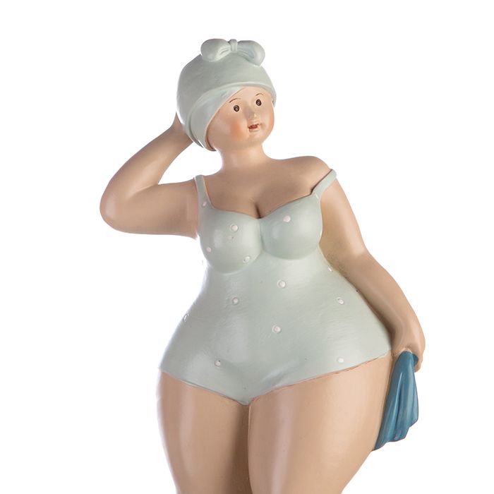 Charmante set van 2 polyfiguren tante Elli staande baddames