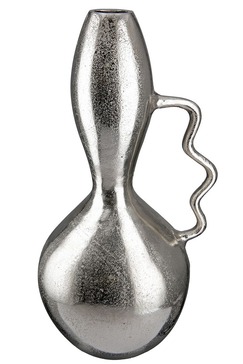 Aluminium Vaas Moderny - Elegante zilverkleurige vaas, verkrijgbaar in twee maten, modern, slank ontwerp voor thuis en op kantoor