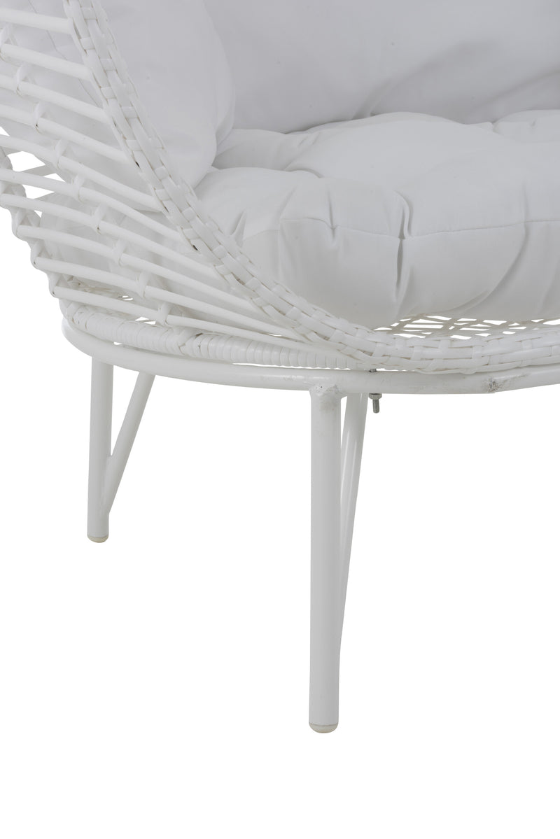 Steel Oval Chair Lounge Chair Wit Comfort en stijl voor uw buitenruimte
