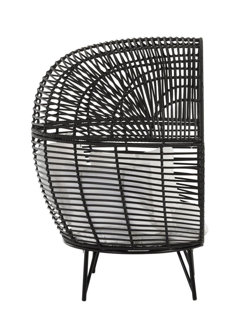 Tuinfauteuil Loungestoel in ovale vorm in zwart staal: comfort en stijl voor uw buitenoase