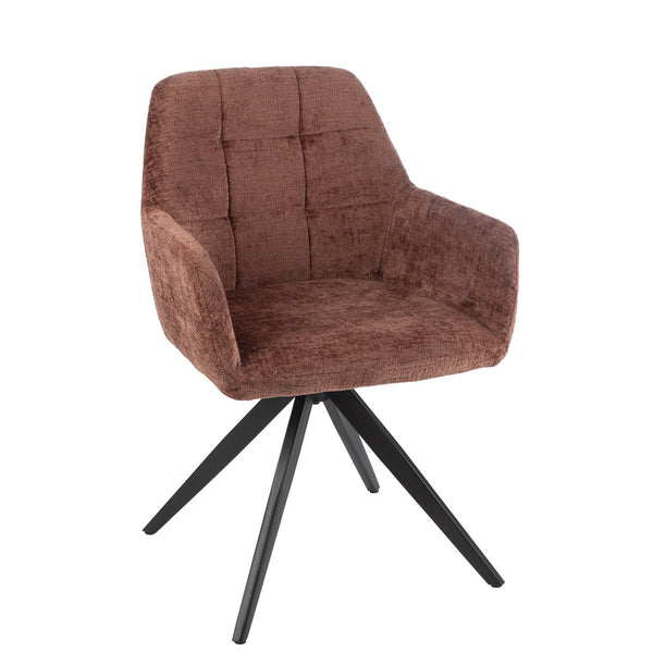 Brown upholstered chair Louna with metal frame, 85 cm