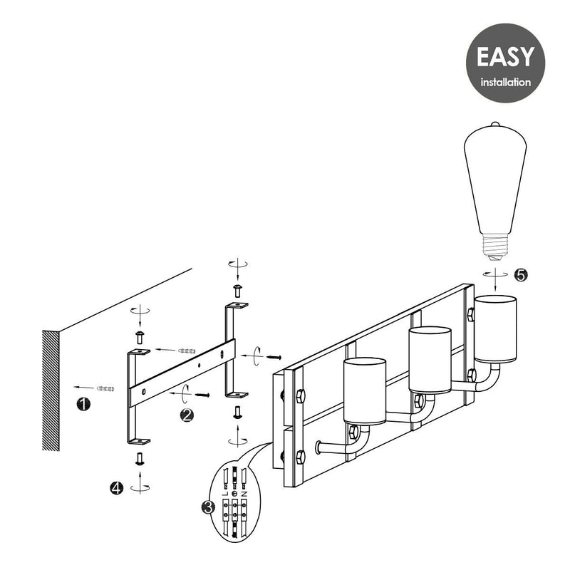 Home Sweet Home Industrial wall light Denton | 55/11/13cm | Anthracite