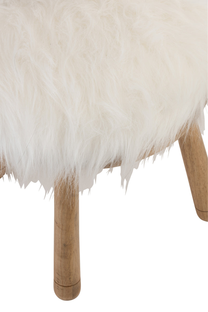 Set van 2 kinderstoelen 'Cloud Soft' - schapenoren met nepbont en massief hout