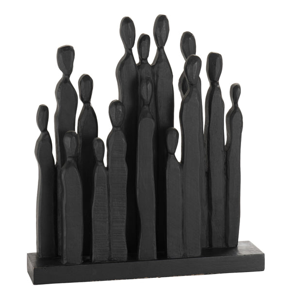 Zwart mangohouten figuur 'Group' - Elegant vakmanschap