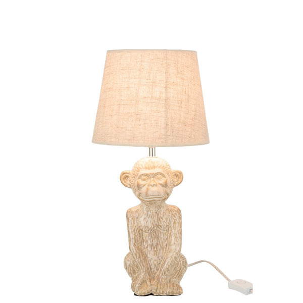 Tischlampe Affenfigur Beige Zement 46cm