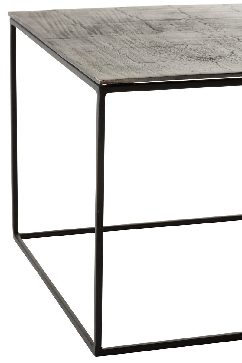 Rectangular Coffee Table in Antique Black - Oxidized Aluminum Iron