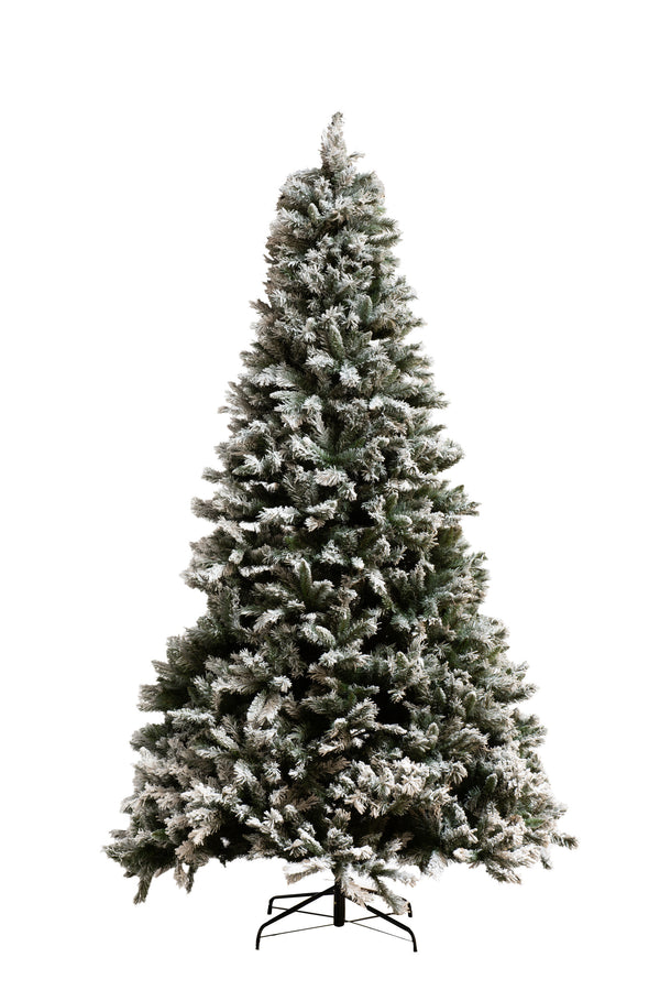 Large snowy plastic Christmas tree in green height 325cm