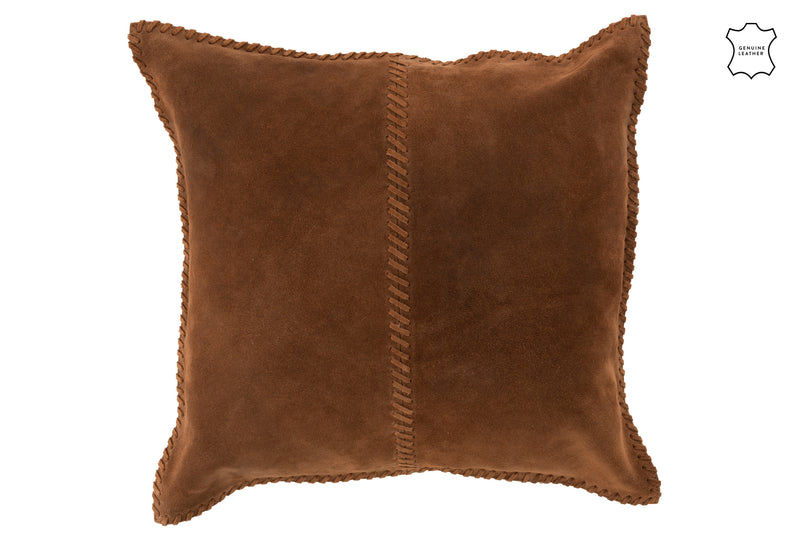 Exclusive leather cushions in a set of 2 - elegance in cognac