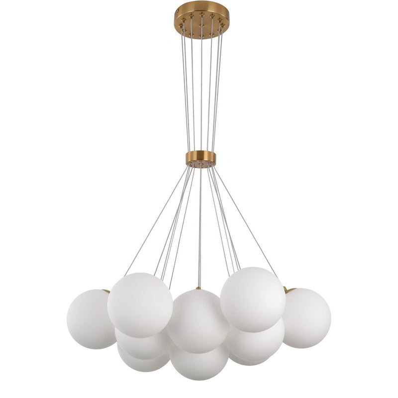 Hanging lamp Jenna white gold 13-light