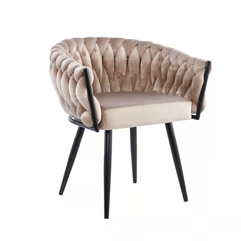 Eva Chair Velvet Taupe Schwarzer Rahmen