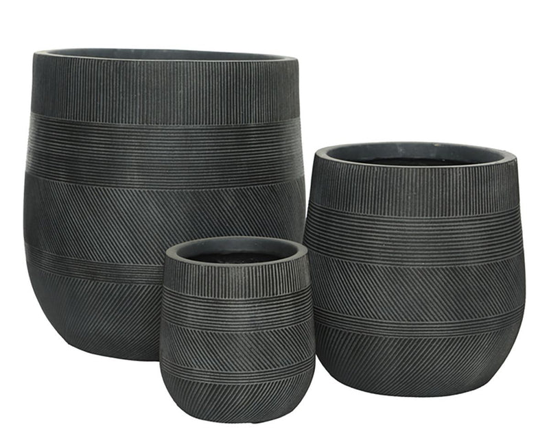 Fiberglass plant pots Invaco set of 3 - stylish and functional garden enrichment