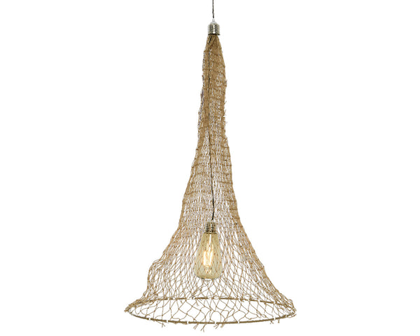Polypropylene solar light fishing net - natural flair with warm white light for your outdoor area