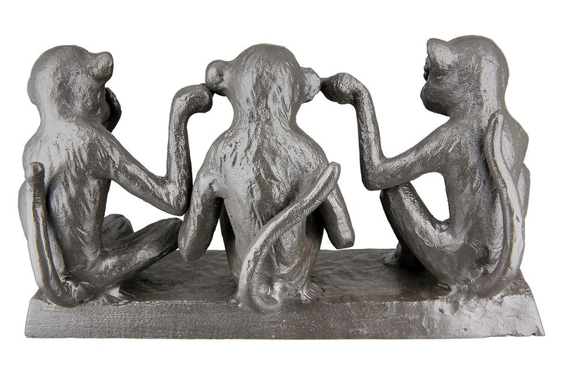 Iron sculpture '3 Apes' - an artistic statement for wisdom and prudence
