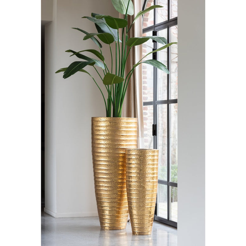 Set of 2 vases metal Egypt Gold 122x50.5 cm and 89x35.5 cm