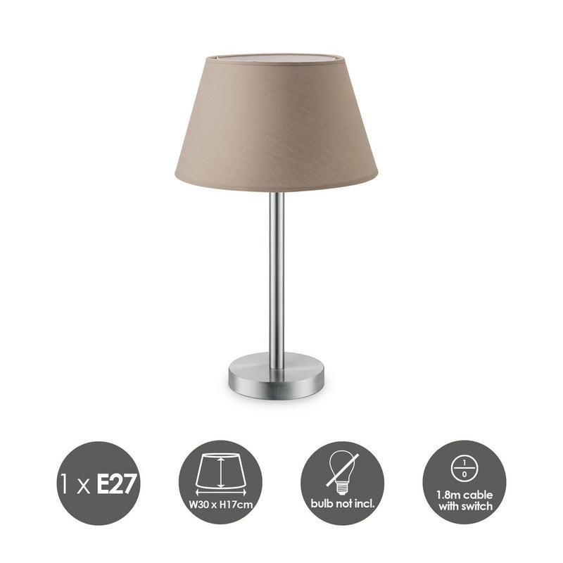 Home Sweet Home Tischleuchte Largo – E27 Taupe Tischleuchte Abmessungen 30 cm