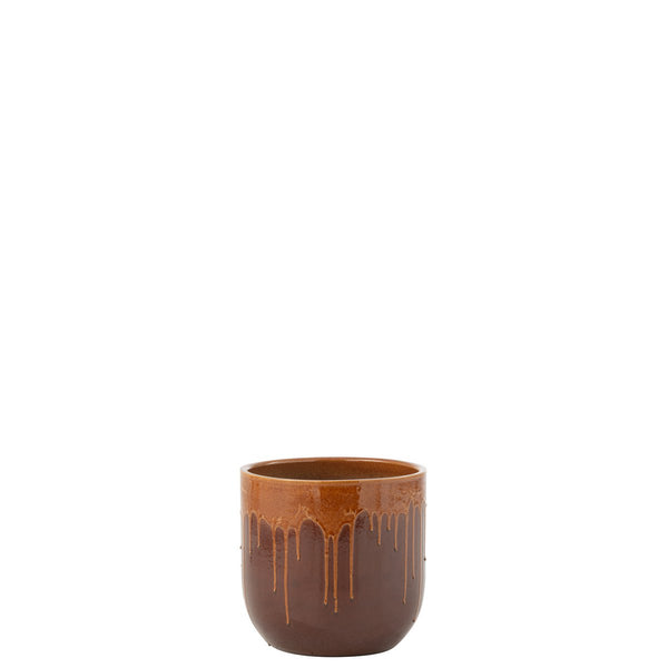 Planter Lee Terra Brown/Orange Glossy 26x28 cm