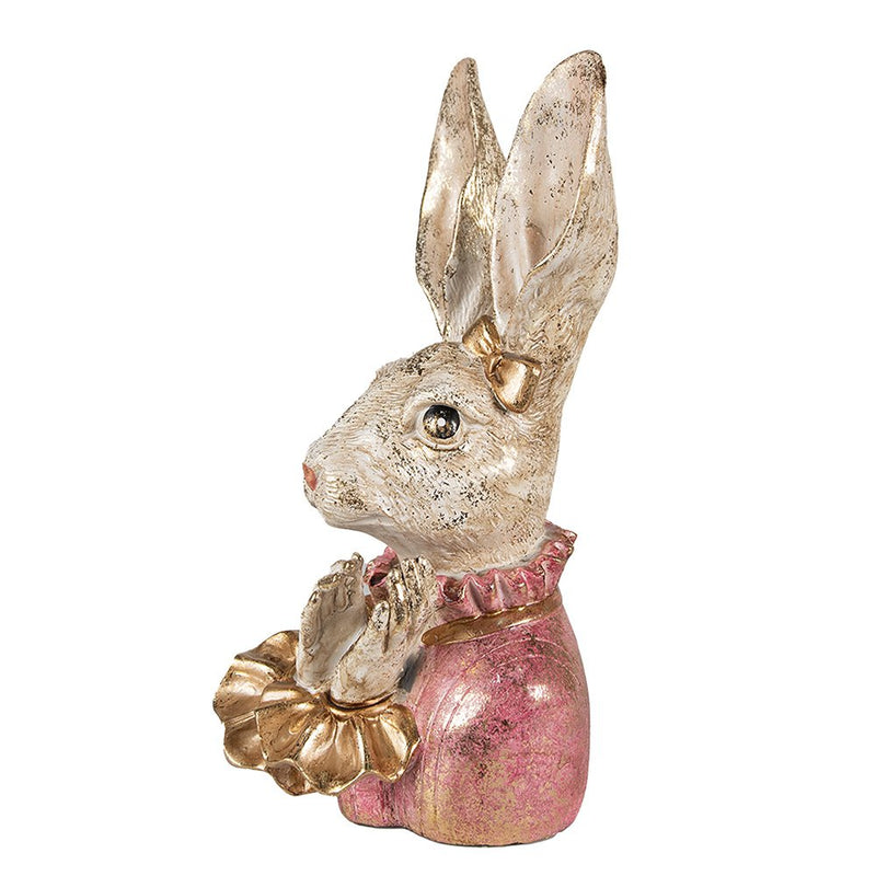 Dekorationsbild Hase Beige Pink 11x12x24 cm