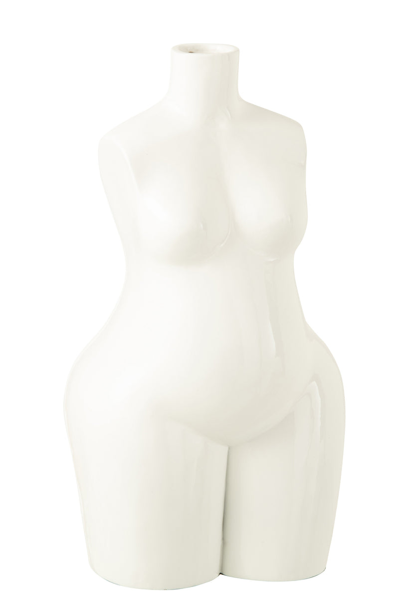 Vaas "Woman Body" van polyresin in hoogglans wit – groot