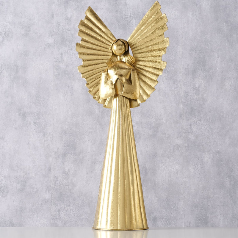 Metalen sierfiguur engel Nuriel in goud - 54 cm