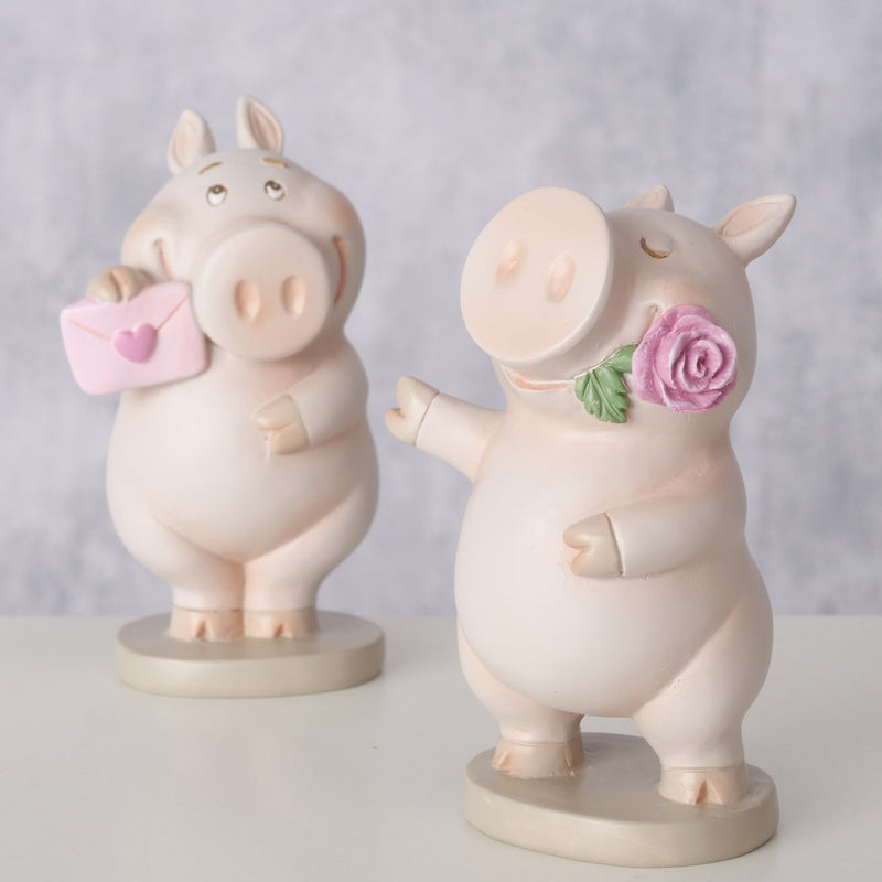 Dekofiguren Set Piggie – 2er-Set niedlicher Schweinchenfiguren