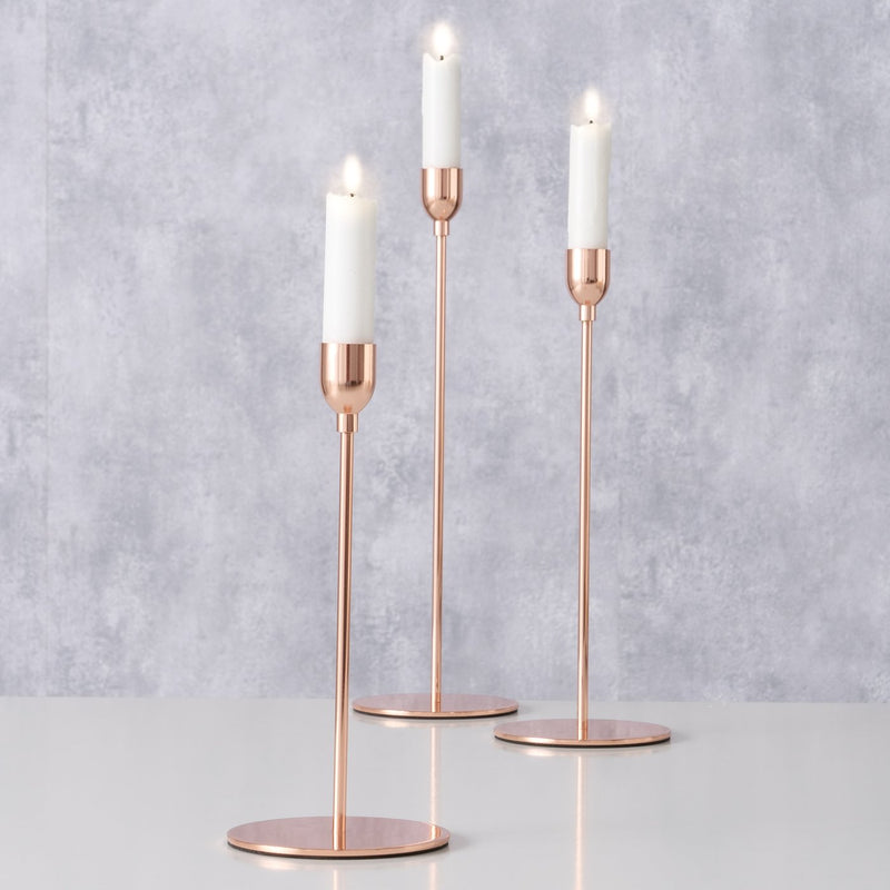 Kerzenleuchter Set Elegance – 3-teilig in edlem Roségold