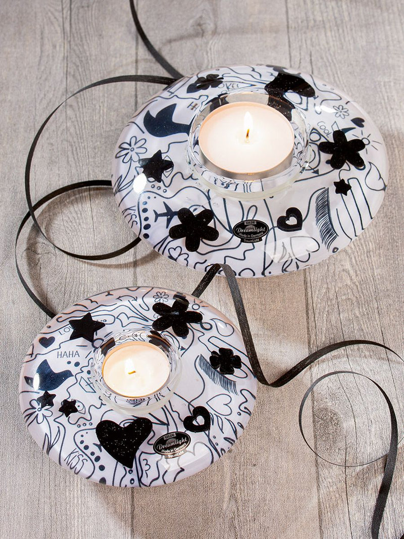 Dreamlight 'Ufo Classic' tealight candlestick 'Modern Art' - Available in a set of 4 (14 cm Ø) and a set of 2 (18 cm Ø)