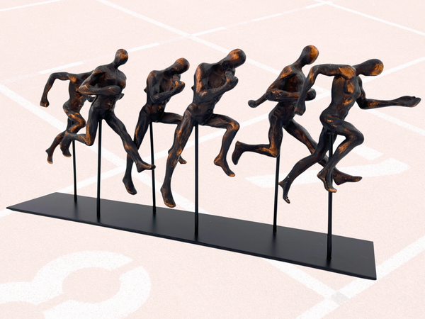 Sculpture Running Athletes – Bronze Black