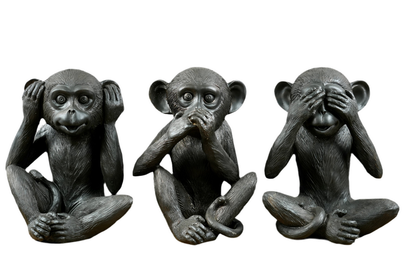 3 monkeys figure "Hear no evil, see no evil, speak no evil" - XXL size