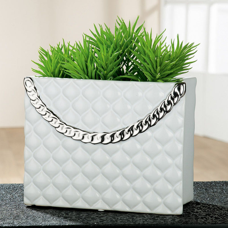Designer ceramic vase “Paris Chic” in a handbag look