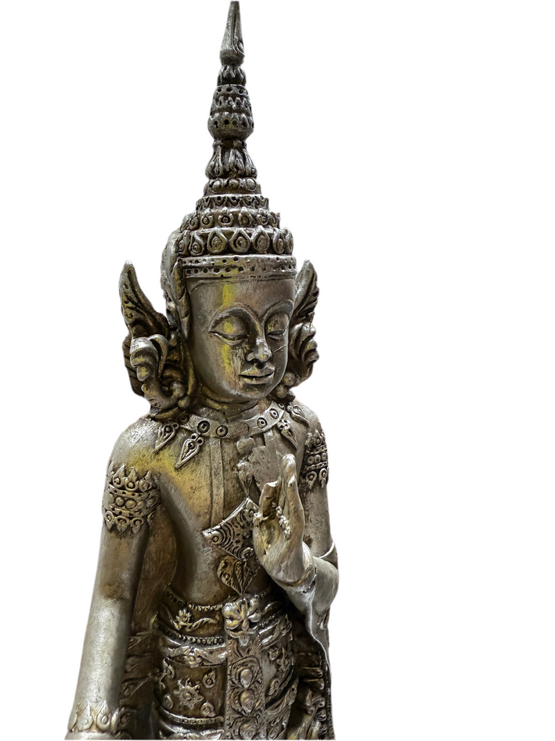 Elegantes 3er Set Stehende Buddha Statuen Höhe 43cm