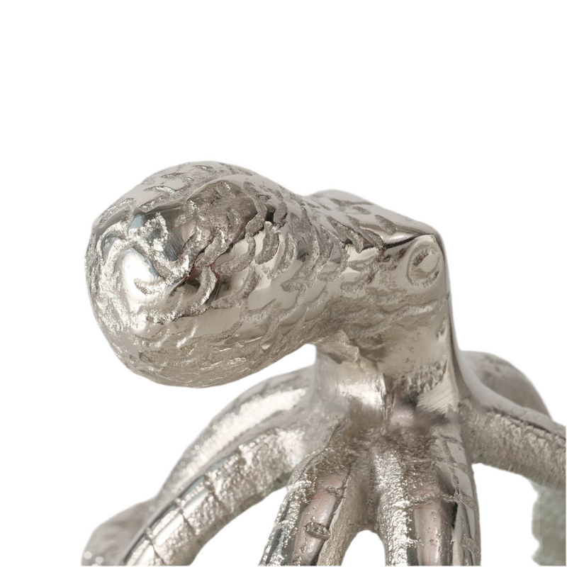 Dekofigur Octopus Silber Glänzend aus Aluminium