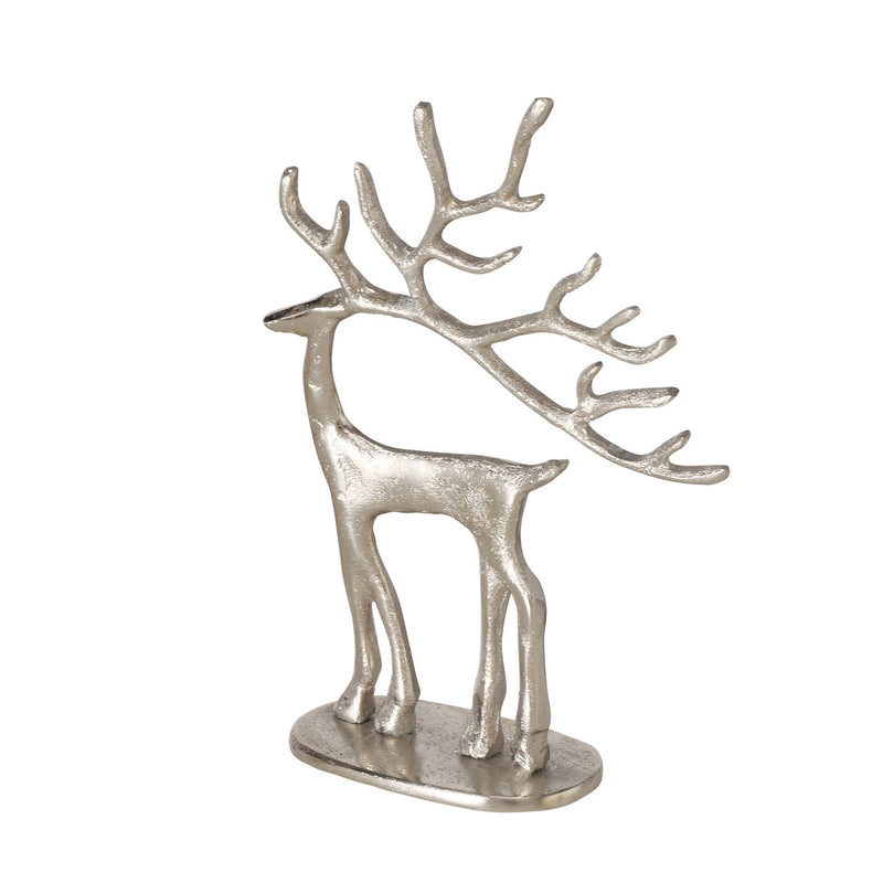 2-piece deer figurine set "Trollah" - refined aluminium, height 40 cm &amp; 24 cm