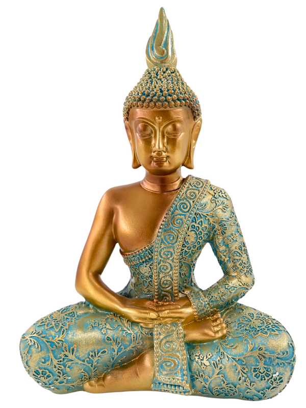 ZENharmony - Buddha sculpture in gold and turquoise