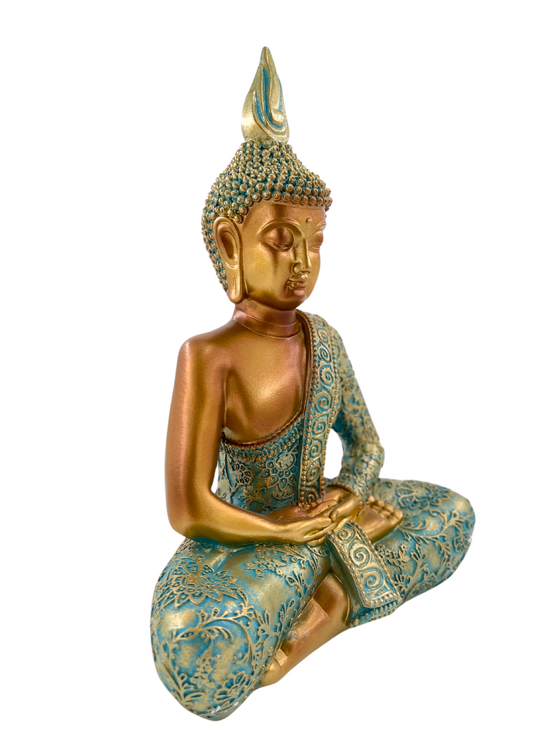 ZENharmony - Buddha sculpture in gold and turquoise