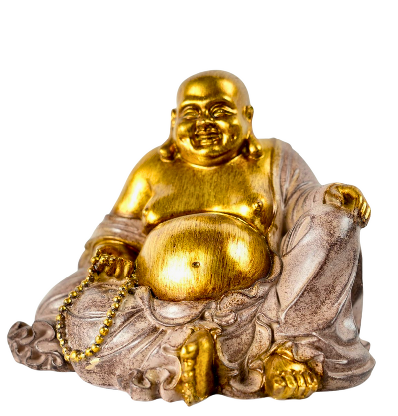 Laughing Fat Buddha Handbeschilderd beeld voor kalmte en kracht