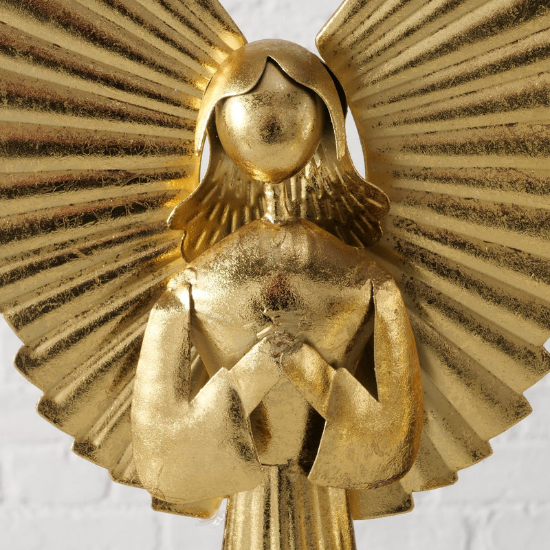 Metal decorative figure angel Nuriel in gold - 54 cm