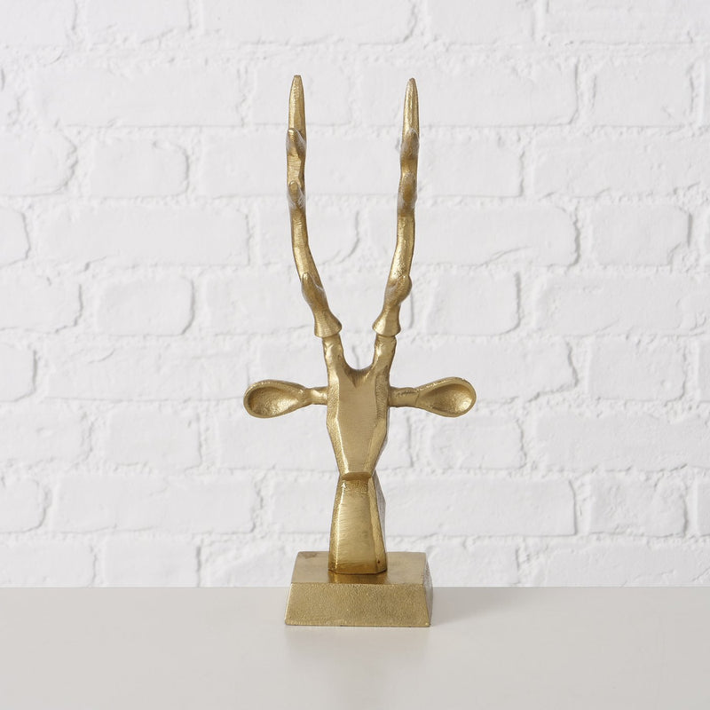 Golden deer figure Aurora decorative sculpture made of aluminum 34 cm