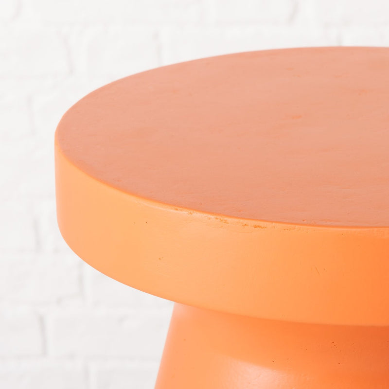 Modern side table Salvatore in orange – handmade from Fibreclay