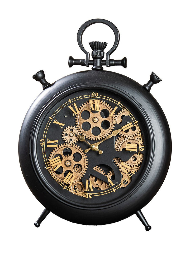 Versatile clock 'Torno' with moving gears - A touch of retro mechanics for your interior