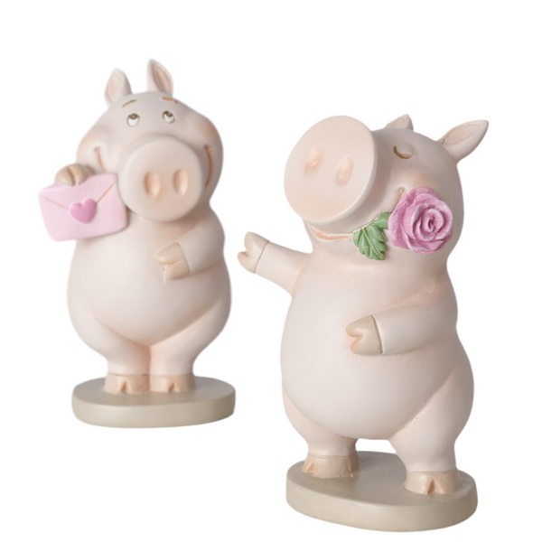 Dekofiguren Set Piggie – 2er-Set niedlicher Schweinchenfiguren