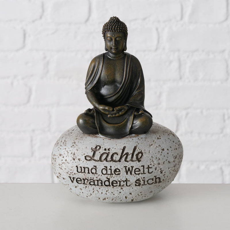 Dekoaufsteller Set Zen-Buddha mit Weisheiten - 2er Set, 15 cm