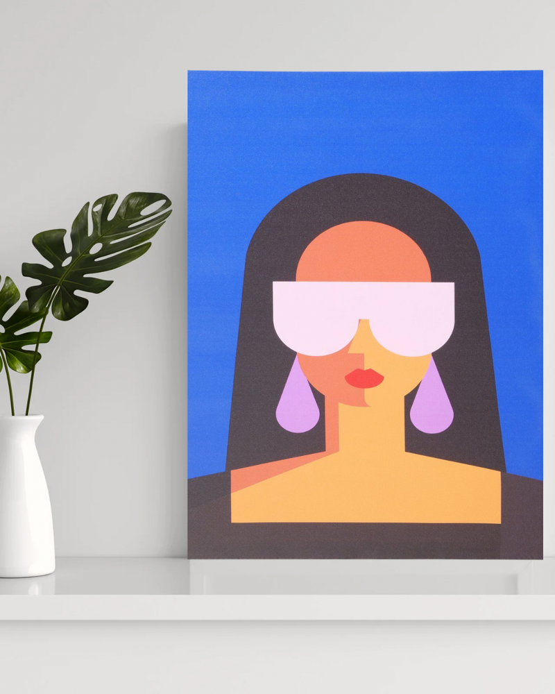 Mural 'Modern Elegance' - Stylized woman in bold color blocks