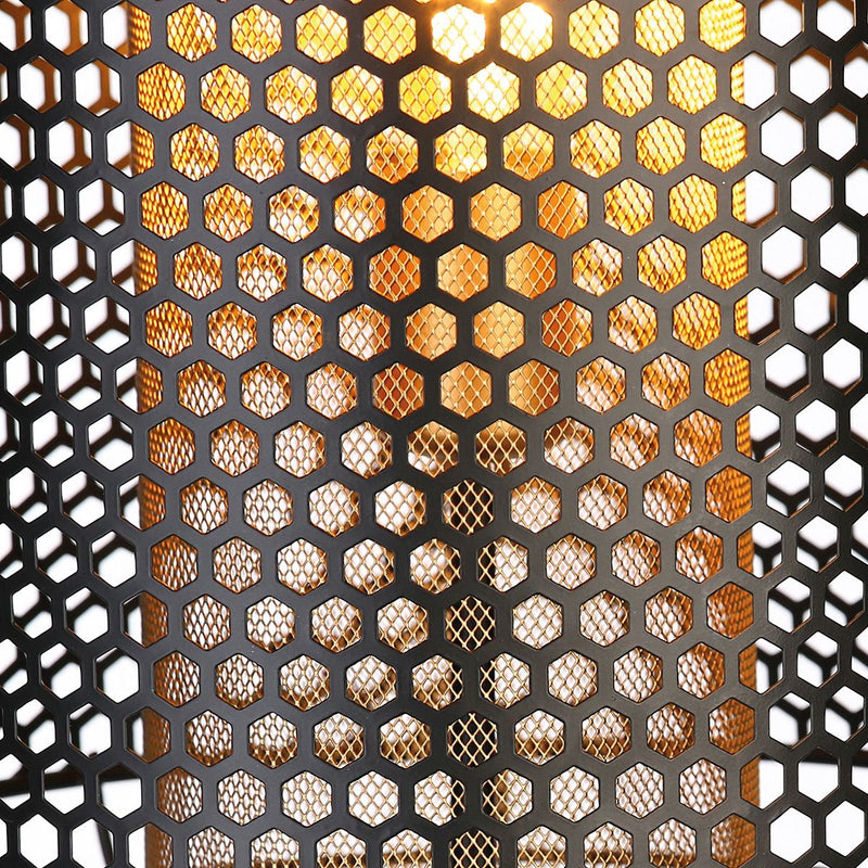 Floor lamp, "Industrial", honeycomb pattern, metal, height 93cm