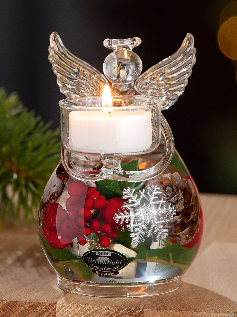 Set of 4 tealight candlesticks Angel Petit Medium "Noel" - angelic shimmer for your festive decoration
