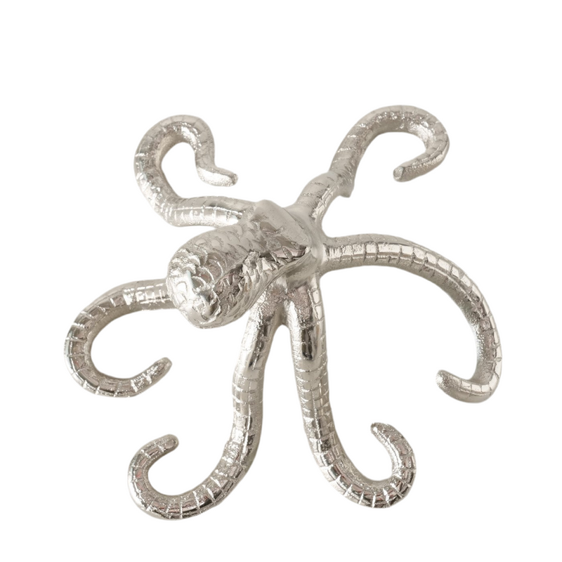 Dekofigur Octopus Silber Glänzend aus Aluminium