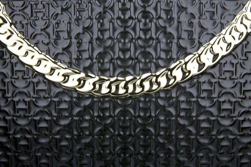 Designer ceramic vase 'Rome' in handbag shape with chain handle - 20x25.5 cm black