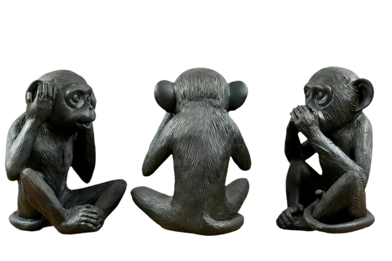 3 monkeys figure "Hear no evil, see no evil, speak no evil" - XXL size