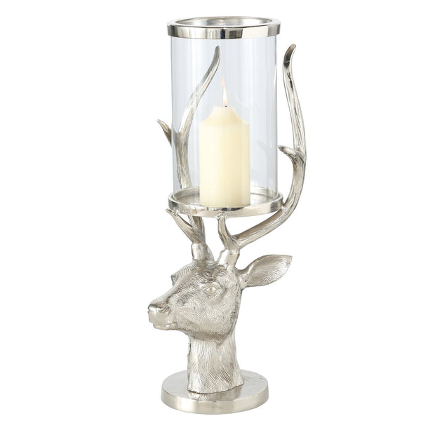 Festive lantern 'Deer' - exclusive aluminum design, 24x51 cm - perfect for atmospheric Christmas lighting